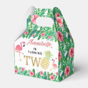 Tropical Summer Beach Luau Girls 2nd Birthday Favour Box