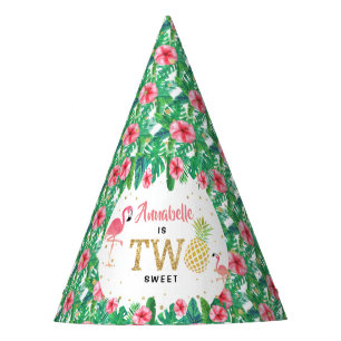 Tropical Summer Beach Luau Girls 2nd Birthday Party Hat