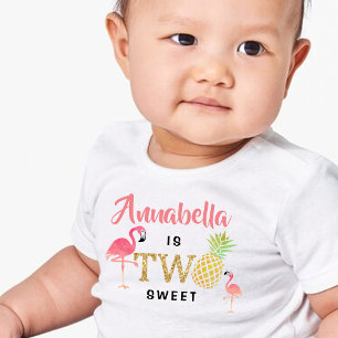 Tropical Summer Beach Luau Girls 2nd Birthday Toddler T-Shirt