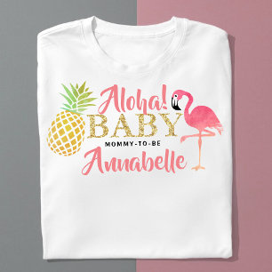 Tropical Summer Beach Luau Girls Baby Shower T-Shirt