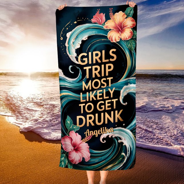 Tropical Summer Beach Ocean Wave Most Likely To  Towel (Creator Uploaded)