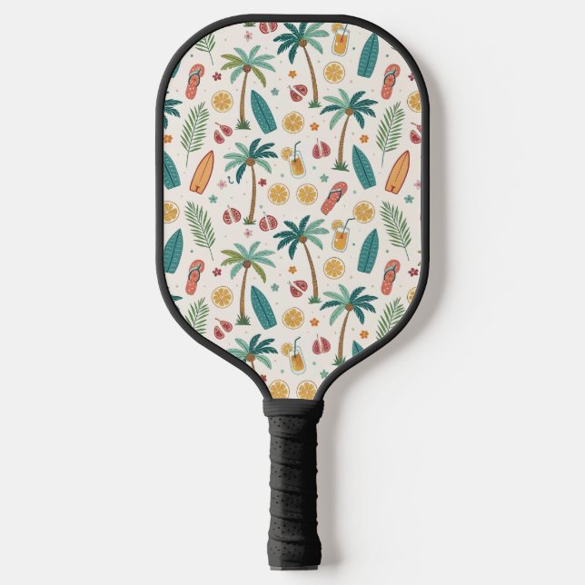 Tropical Summer Beach Pattern (1) Pickleball Paddle (Front)