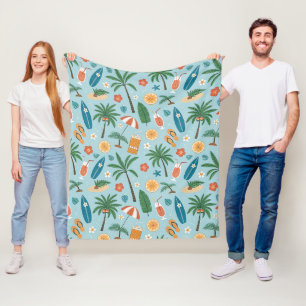 Tropical Summer Beach Pattern (2) Fleece Blanket