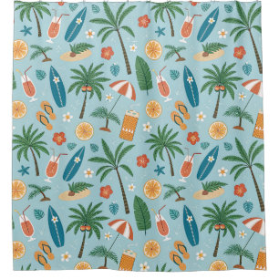 Tropical Summer Beach Pattern (2) Shower Curtain