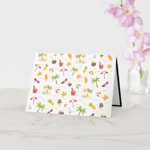 Tropical Summer Beach Vacation Pattern Design Card