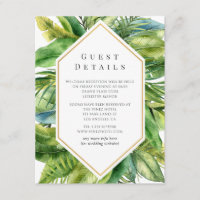 Tropical Summer Beach Wedding Guest Details