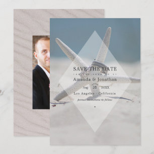Tropical Summer Beach Wedding Photo Save The Date