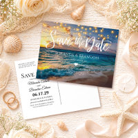 Tropical Summer Beach Wedding Save the Date
