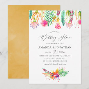 Tropical Summer Beach Wedding Shower Invitation