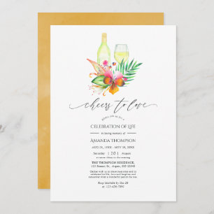 Tropical Summer Beach Wine Celebration of Life Inv Invitation