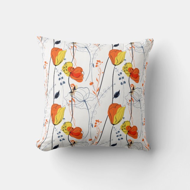 Tropical summer | Beautiful yellow  florals Design Cushion (Front)
