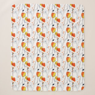 Tropical summer Beautiful yellow florals Design Sherpa Blanket