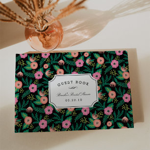 Tropical Summer Blooms Bridal Shower Guest Book