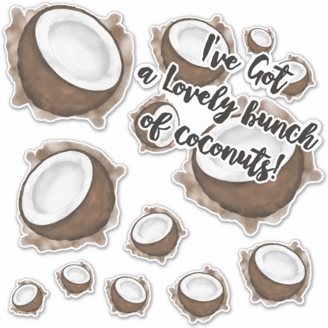 Tropical Summer Brown White Coconut Fruit Quote (Front)