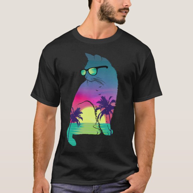 Tropical summer cat T-Shirt (Front)