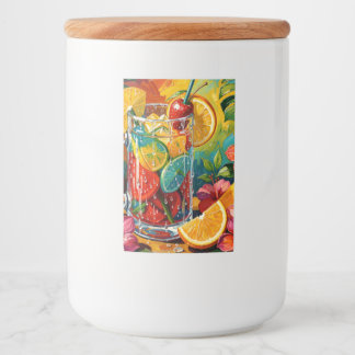 Tropical Summer Cocktail Impasto Oil Painting Food Label