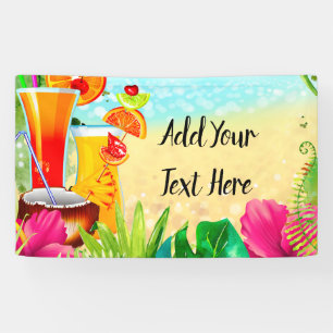 Tropical Summer Cocktails & The Beach Summer Party Banner