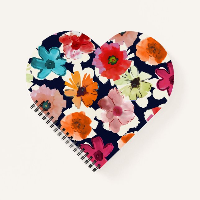 Tropical summer | Colourful florals Design Notebook (Front)