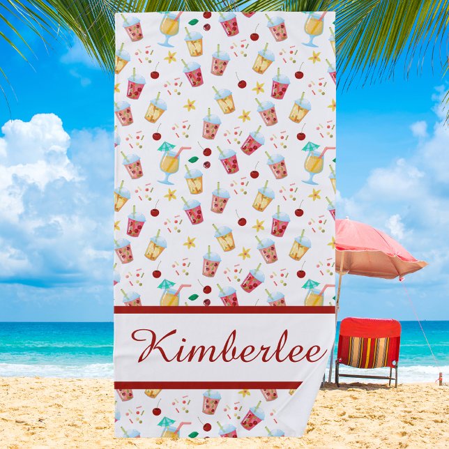 Tropical Summer Colourful Pattern Beach Towel (Creator Uploaded)