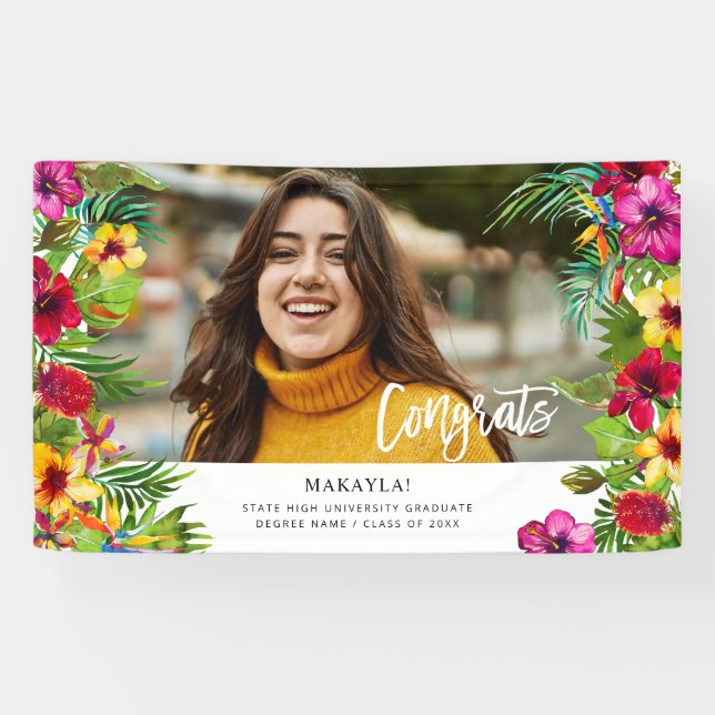 Tropical Summer Congrats Photo Banner (Horizontal)