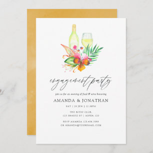 Tropical Summer Engagement Party Wine Tasting Invitation