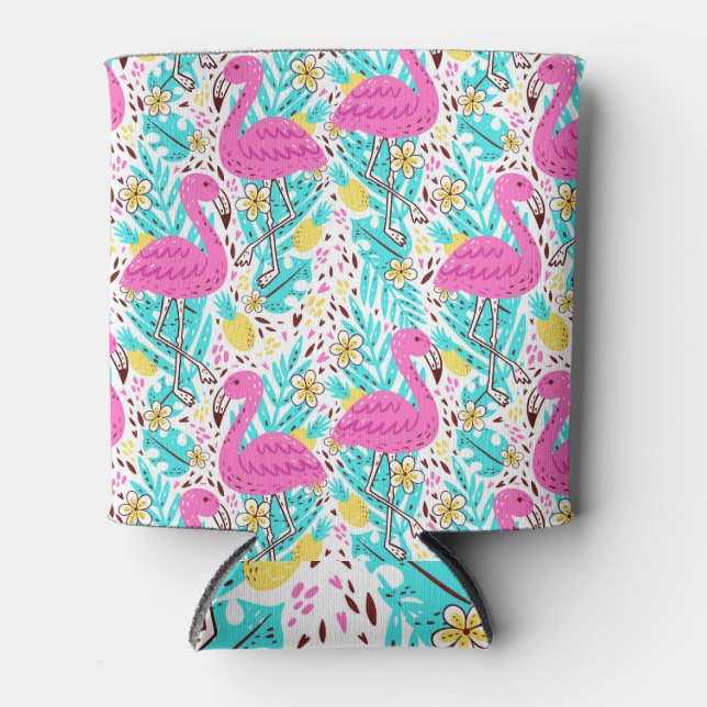 Tropical Summer Flamingo: Bright Pattern Elements Can Cooler (Front)