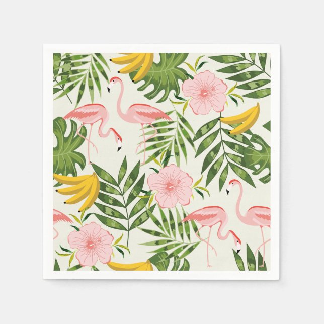 Tropical Summer Flamingo Napkin (Front)