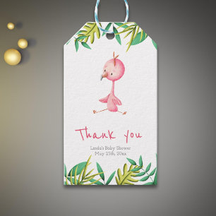 Tropical Summer Flamingo Personalised Thank You Gift Tags