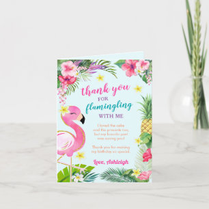 Tropical Summer Flamingo Thank You Card