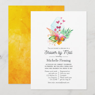 Tropical Summer Floral Bridal Shower by Mail Invitation