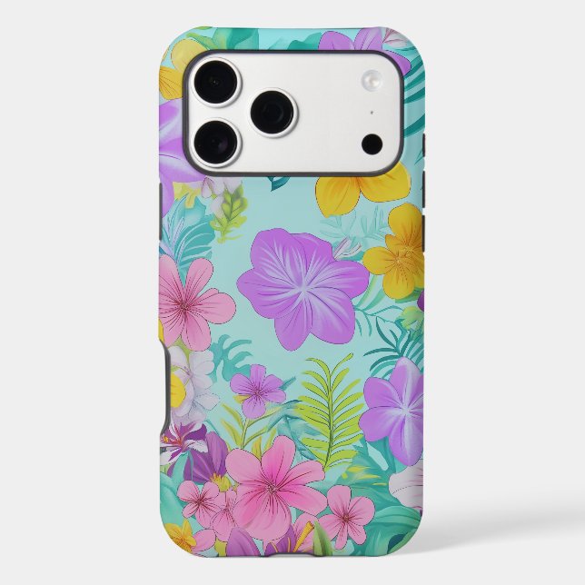 Tropical Summer Floral Pattern - Bright Hibiscus  (Back)