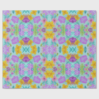 Tropical Summer Floral Pattern - Bright Hibiscus Wrapping Paper