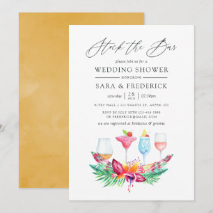 Tropical Summer Floral Stock the Bar Invitation