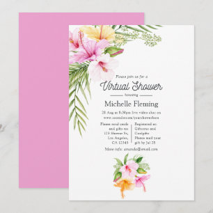 Tropical Summer Floral Virtual Baby Shower Invitation