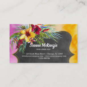 Tropical Summer Flowers Hibiscus Business Card