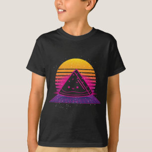 Tropical Summer Fruit 80s Retro Synthwave Sunset W T-Shirt
