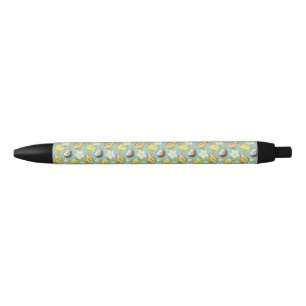 Tropical Summer Fruit Pattern Black Ink Pen