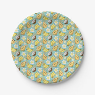 Tropical Summer Fruit Pattern Paper Plate