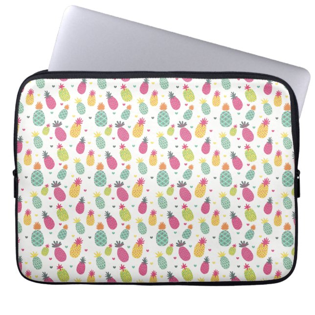 Tropical Summer Fruit Pineapple pattern Laptop Sleeve (Front)