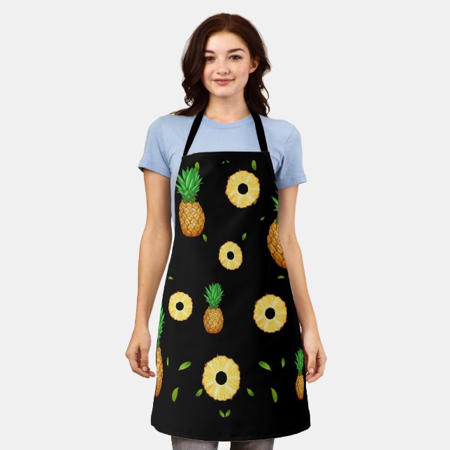 TROPICAL SUMMER FRUIT pineapple Slice pattern Apron (Worn)