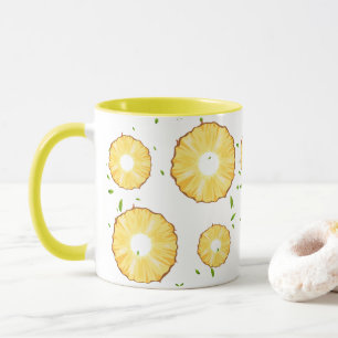 TROPICAL SUMMER FRUIT pineapple Slice pattern Mug