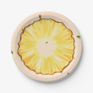 TROPICAL SUMMER FRUIT pineapple Slice trendy Patt Paper Plate