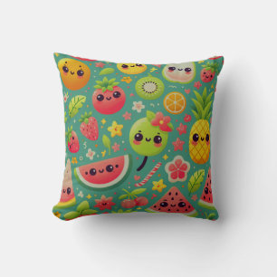 Tropical Summer Fruits Kids Cushion