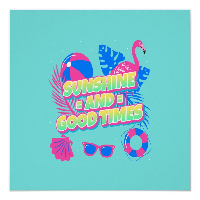 Tropical Summer Fun Vibes Poster (Front)