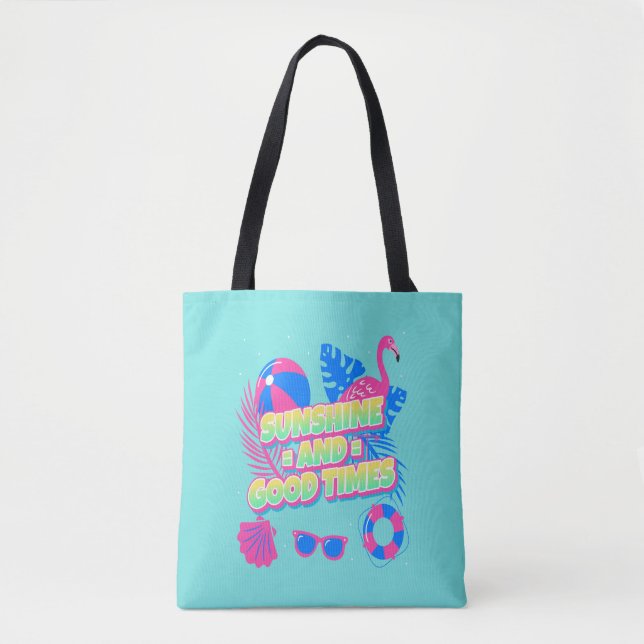 Tropical Summer Fun Vibes Tote Bag (Front)