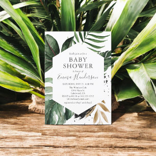 Tropical Summer Greenery Baby Shower Invitation