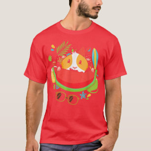 Tropical Summer Guinea Pig Eotic Fruit Cute Waterm T-Shirt