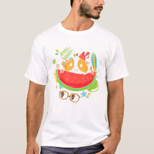 Tropical Summer Guinea Pig Exotic Fruit Cute Water T-Shirt