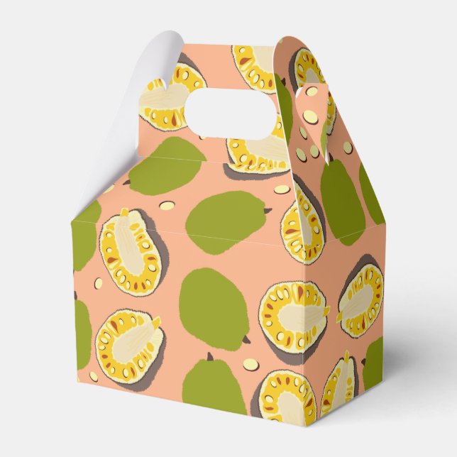 Tropical Summer Jackfruit Pattern - Exotic Fruit  Favour Box (Front Side)