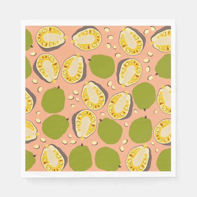 Tropical Summer Jackfruit Pattern - Exotic Fruit Napkin (Front)